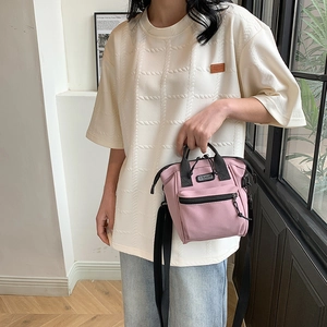 Mini sac cabas en toile rose avec bandoulière amovible et poche zippée pour femme