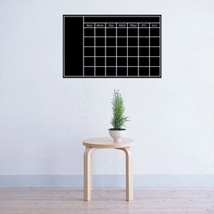 Minimalist black wall chalkboard calendar sticker for home and office daily planning