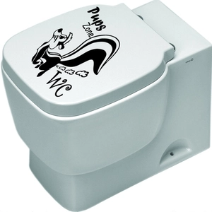 Creative Cartoon Skunk Toilet Sticker PVC Waterproof Pups Zone WC Bathroom Wall Decal Removable Decorative Black Vinyl