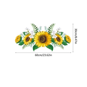 Floral sunflower wall decal sticker 60x30cm for living room bedroom home decor