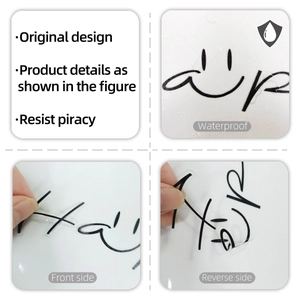 Waterproof decorative mirror stickers with elegant black cursive inspirational lettering