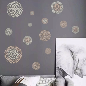 Adesivi murali floreali con mandala geometrici per decorazione moderna del soggiorno