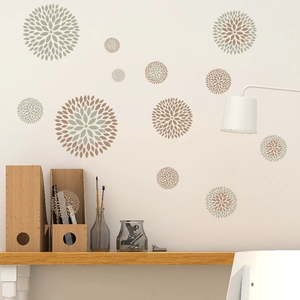 Adesivi murali mandala minimalisti in toni terra per decorazione soggiorno e camera