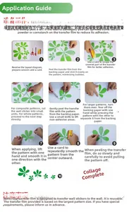 Step-by-step tutorial for applying green leaf wall decals with transfer film