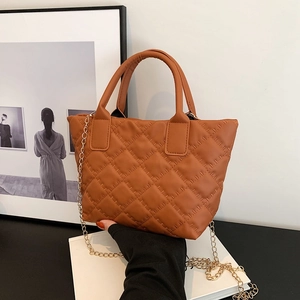 Borsa A Secchiello In Pelle PU Trapuntata Da Donna Moda A Rombi Borsa A Mano Con Catena Dorata Casual Tracolla Quotidiana