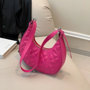 Texture Fashion Four-Leaf Clover Embossed PU Leather Underarm Bag Women 2025 Korean Casual Hobo Shoulder Bag Handbag