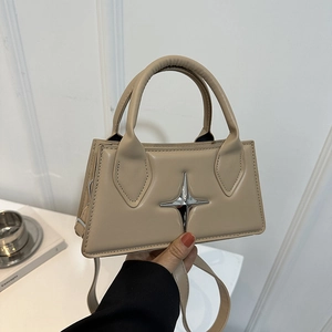 Women Star Metal Decor PU Leather Small Square Bag Fashion Casual Shoulder Crossbody Bag Handbag For Daily Commuting