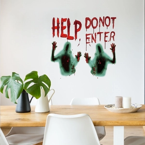 Zombie handprints and blood drips wall decal decor for Halloween interior scenes