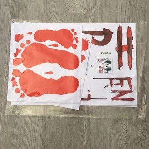 Halloween bloody handprint and HELP footprint wall stickers for horror home decor