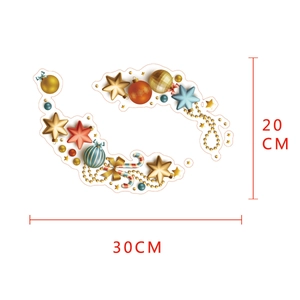 Detail showing Christmas wall sticker dimensions 20x30cm with festive ornaments
