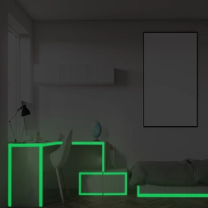 Luminous glow in the dark tape for home safety marking and furniture edge highlighting
