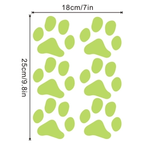Dimensioni degli adesivi murali zampe animali con larghezza 18cm e altezza 25cm