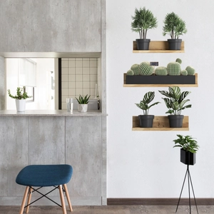 Green Plant Potted Wall Stickers Simulation 3D Shelf Decals PVC Waterproof DIY Removable Home Decor