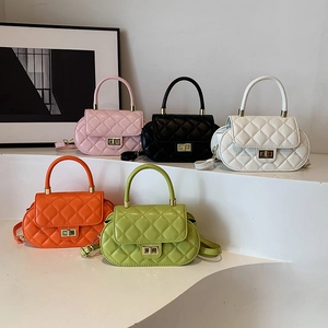 Chic quilted crossbody bags with gold twist locks in five trendy colors for women