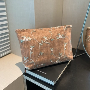 Women Woven Floral Embroidery Clutch Bag Fashion Lace Envelope Handbag Small Summer Beach Crossbody Shoulder Bag For Daily Use
