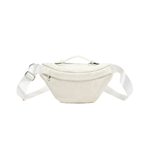 Borsa a tracolla bianco crema con texture marmorizzata e tracolla regolabile chic