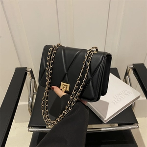 Borsa a Spalla Donna a Catena Trapuntata in Pelle PU con Chiusura Metallica Borsa a Tracolla Lusso Elegante da Sera