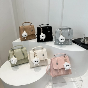 Minimalist large capacity backpacks for women in multiple colors with plush doll charms