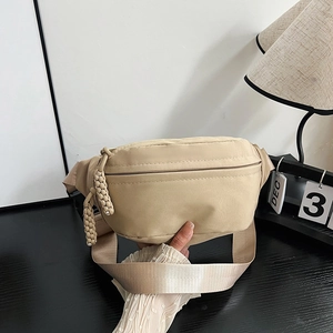Sac Banane En Nylon Minimaliste Sac De Poitrine Pour Femmes Et Hommes Style Japonais Bandoulière Avec Fermeture Éclair
