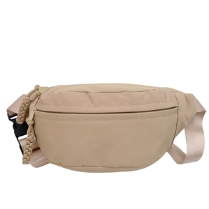Sac banane minimaliste en nylon kaki avec sangle ajustable et fermetures éclair tissées
