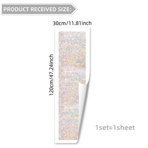 Detailed size chart for 3D floral window film showing 30x120cm dimensions in white background