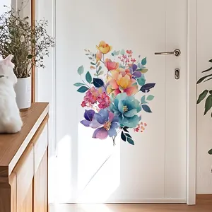 Minimalist watercolor floral wall sticker for living room and bedroom home decor