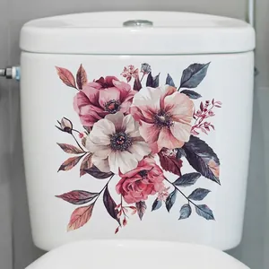 Floral self-adhesive wall stickers with vintage watercolor flowers for home decor