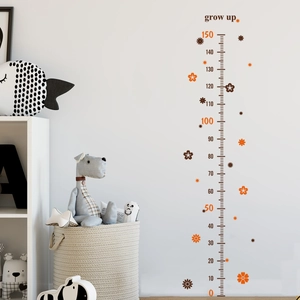 Bloemen groeihoogte muursticker voor kinderkamer meet van 0 tot 150 cm met bloemen