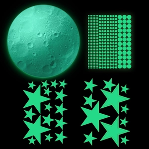Lot de stickers muraux Mars et étoiles lumineux brillant dans le noir pour chambre