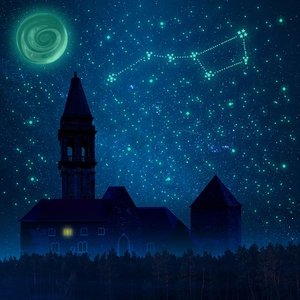Luminous Uranus and starry night wall stickers for children's room decoration