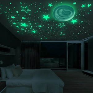 Luminous Uranus and stars wall stickers set for glowing ceiling decoration in kids room