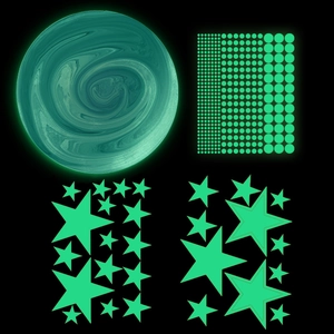 Glow-in-the-dark Uranus and stars wall stickers for kids' room ceiling decor