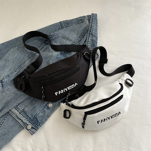 Fashion Oxford cloth crossbody chest bags for couples in black and white styles
