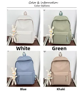 Minimalist waterproof nylon backpack colors including white, green, blue, and khaki