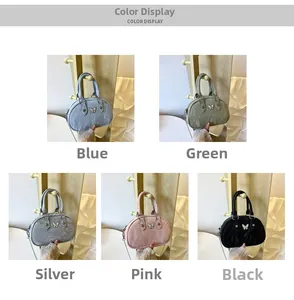 Color display of bow bowling bags in blue, green, silver, pink, and black colors