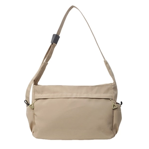 Minimalist khaki nylon crossbody bag with adjustable strap for daily commute use