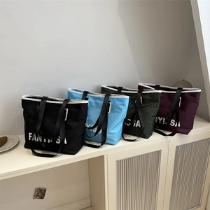 Large Oxford cloth tote bags in four colors with shoulder straps for women and students
