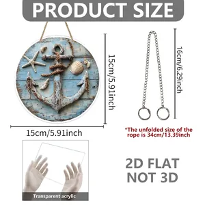 Tableau des tailles détaillé pour la plaque suspendue en acrylique 2D thème nautique