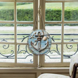 Détail de l'ornement plat 2D en acrylique avec motif nautique d'ancre et d'étoile de mer