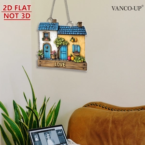 Décoration murale en acrylique 2D style chalet avec effet 3D et lettrage LOVE