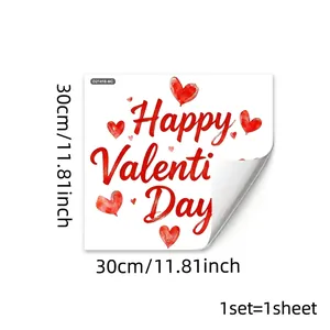 Red heart balloon glass window sticker for Valentine's Day home decoration 30x30cm