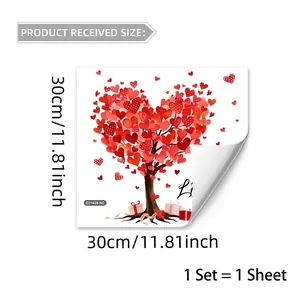 Sticker de fenêtre arbre de cœur 30x30cm pour décoration de vitres et Saint-Valentin