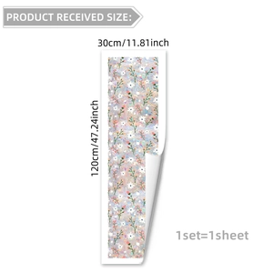 Floral static glass window film size specification 30x120cm with colorful flower pattern