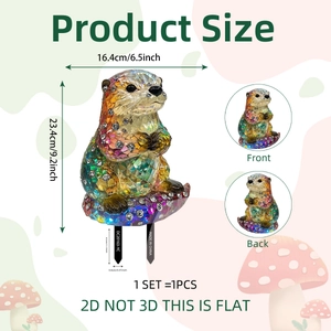 Garden otter silhouette decor dimensions shown as 16.4x23.4cm for outdoor pots