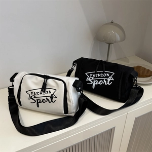 Sac à Bandoulière en Tissu Oxford avec Impression de Lettres Fashion Sport Petit Sac Besace Décontracté pour Homme Femme Unisexe