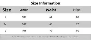 Detailed size chart for gray high waist fishtail skirt showing S, M, and L measurements