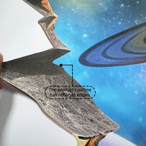 Detail of galaxy wall sticker showing precision cut edges with no white borders