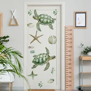 Watercolor Animal Wall Stickers PVC Waterproof Decals For Home Bathroom Decor Sea Turtle Unicorn Cat Bear Self Adhesive