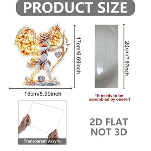 Detaillierte Größen- und Materialführung für 2D Acryl Amor Engel Blumen Dekoration