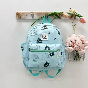 Kinder Cartoon Druck Rucksack Niedlich Happy Bear Nylon Schultasche Leicht Reise Rucksack Für Jungen Mädchen Kleinkind Kindergarten Rucksack